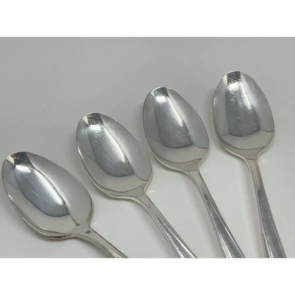 International Rogers EXQUISITE Silverplate 1957 Teaspoons 6 1/8” Set Of 4